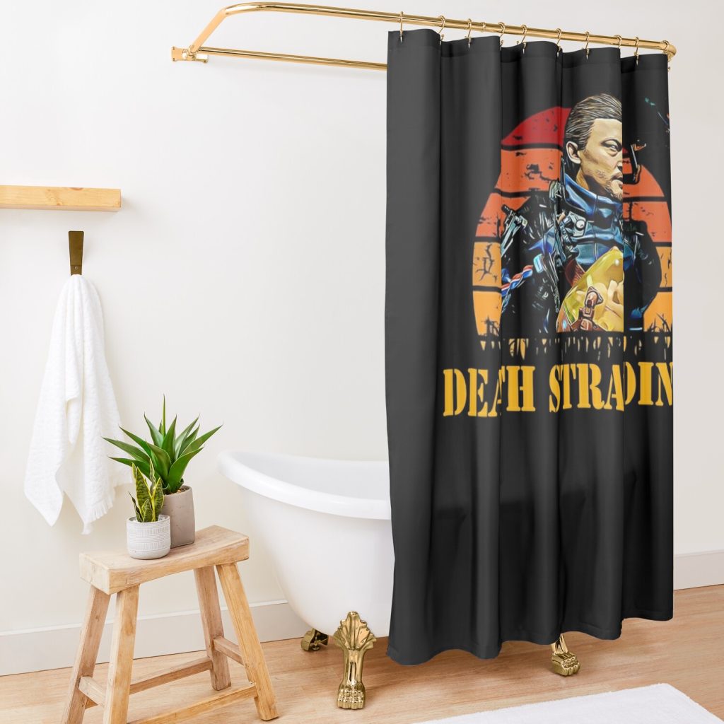 Vintage Death Art Stranding Game For Fans Shower Curtain Official Death Stranding Merch