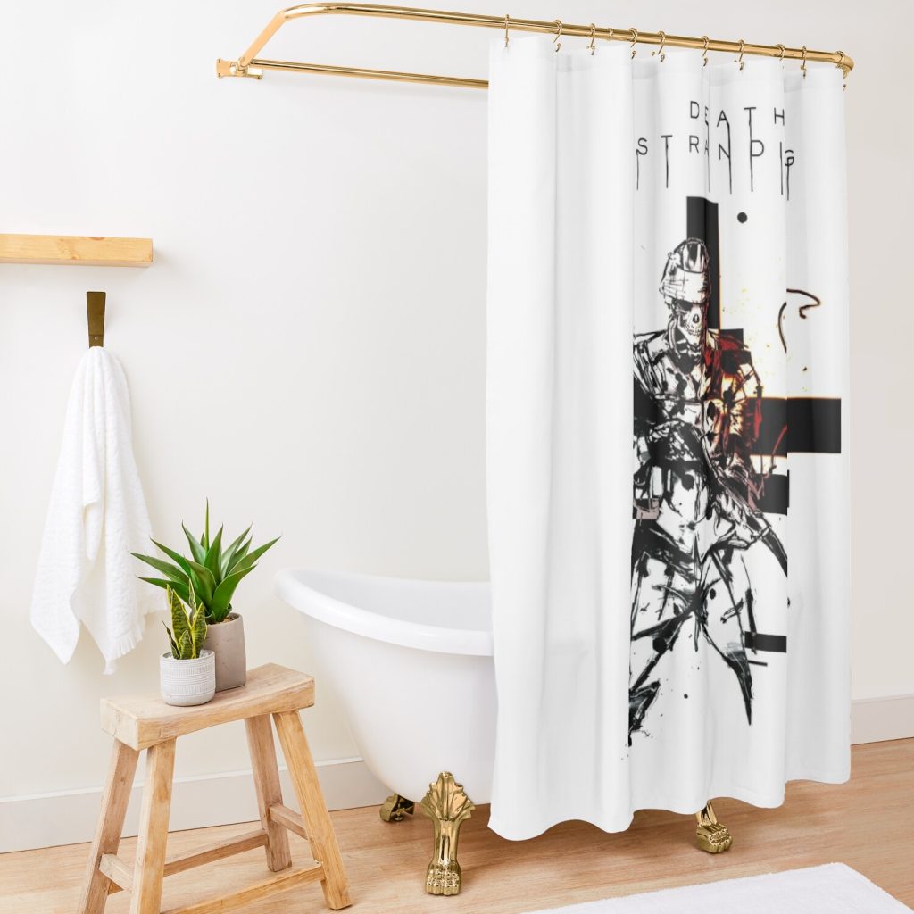 Halloween Death Art Stranding Game For Fans Shower Curtain Official Death Stranding Merch