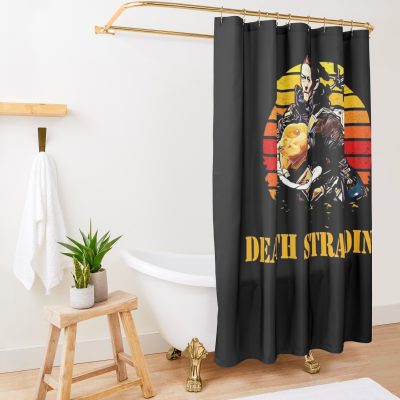 Retro Death Art Stranding Game For Fans Shower Curtain Official Death Stranding Merch